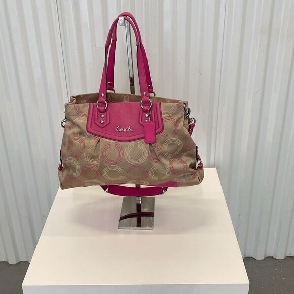 Coach, Ashley dotted OP art canvas, shoulder bag - Picture 1 of 7
